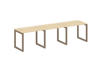 Бенч-стол на 3 раб.места на О-образном м/к Metal system quattro 50x50 50БО.СМ-3.1