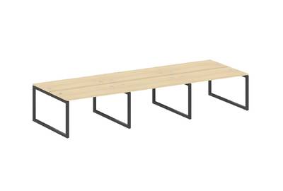Бенч-стол на 6 раб.мест на О-образном м/к Metal system quattro 50x50 50БО.СМ-6.3