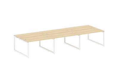 Бенч-стол на 6 раб.мест на О-образном м/к Metal system quattro 50x50 50БО.СМ-6.3