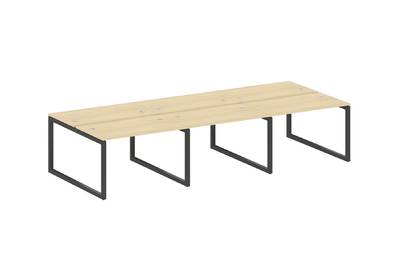 Бенч-стол на 6 раб.мест на О-образном м/к Metal system quattro 50x50 50БО.СМ-6.2