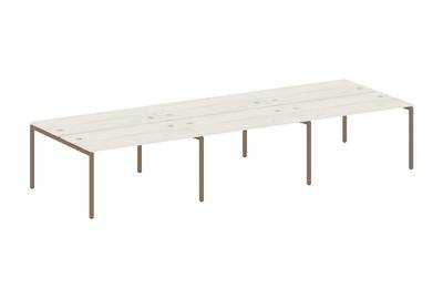 Бенч-стол на 6 раб.мест на П-образном м/к Metal system quattro 40x40 40БП.СМ-6.3