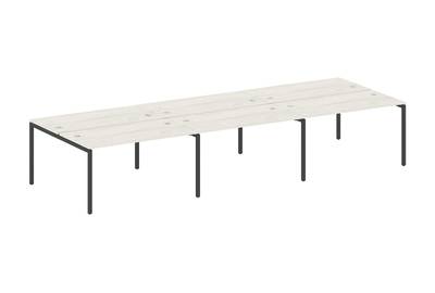 Бенч-стол на 6 раб.мест на П-образном м/к Metal system quattro 40x40 40БП.СМ-6.3