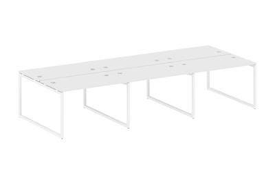 Бенч-стол на 6 раб.мест на О-образном м/к Metal system quattro 40x40 40БО.СМ-6.2