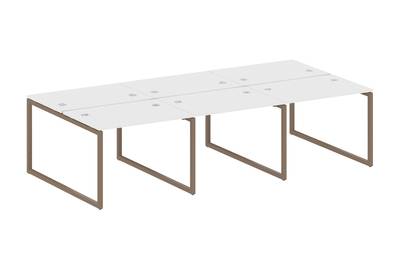 Бенч-стол на 6 раб.мест на О-образном м/к Metal system quattro 40x40 40БО.СМ-6.1