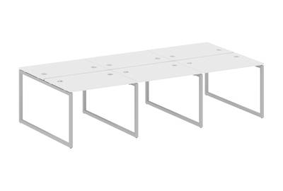Бенч-стол на 6 раб.мест на О-образном м/к Metal system quattro 40x40 40БО.СМ-6.1