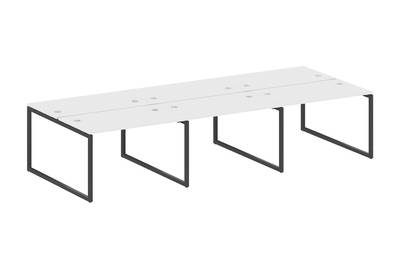Бенч-стол на 6 раб.мест на О-образном м/к Metal system quattro 40x40 40БО.СМ-6.2