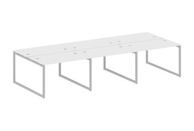 Бенч-стол на 6 раб.мест на О-образном м/к Metal system quattro 40x40 40БО.СМ-6.2