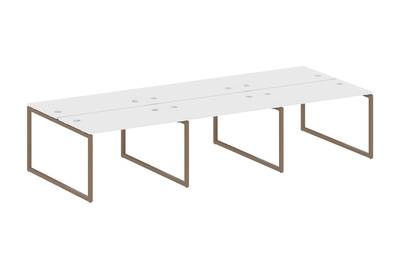Бенч-стол на 6 раб.мест на О-образном м/к Metal system quattro 40x40 40БО.СМ-6.2