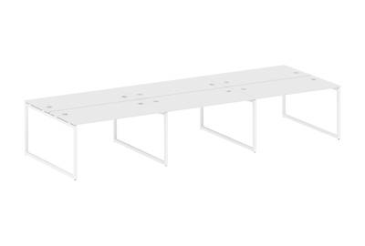 Бенч-стол на 6 раб.мест на О-образном м/к Metal system quattro 40x40 40БО.СМ-6.3