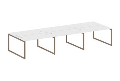 Бенч-стол на 6 раб.мест на О-образном м/к Metal system quattro 40x40 40БО.СМ-6.3