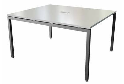 STEEL Стол переговоров с подрозетником (металл антрацит), 1200х1430х760, белый/антрацит