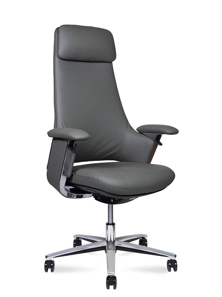 CH-336A  grey leather