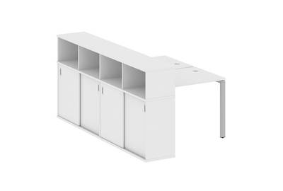 Рабочая станция с опорным шкафом-купе Metal system style БП.РС-СШК-4.1