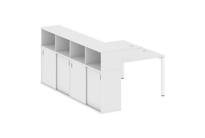 Рабочая станция с опорным шкафом-купе Metal system style БП.РС-СШК-4.2