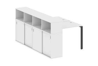 Рабочая станция с опорным шкафом-купе Metal system style БП.РС-СШК-4.1