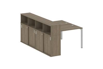 Рабочая станция с опорным шкафом-купе Metal system style БП.РС-СШК-4.2