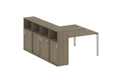 Рабочая станция с опорным шкафом-купе Metal system style БП.РС-СШК-4.3