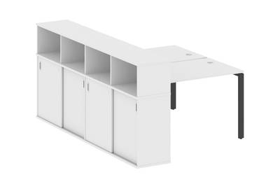 Рабочая станция с опорным шкафом-купе Metal system style БП.РС-СШК-4.2