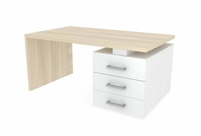 Стол на опорной тумбе 3 ящика (правый) Norman NR160T3D
