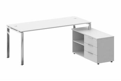 Стол руководителя с опорной тумбой правый Metal system direct БГ.СРТ-5.7 Пр