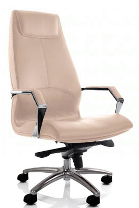 Кресло д/руководителя SHAPE Ex, п/л обивка, мультиблок, AE-2, CY-B50, кожа/комп., бежевый, SHP HM21CU31LE