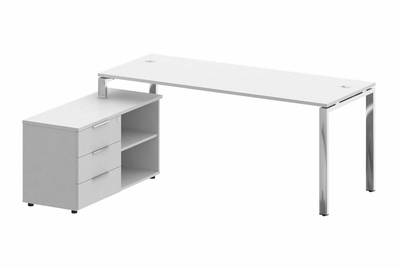 Стол руководителя с опорной тумбой левый Metal system direct БГ.СРТ-5.7 Л