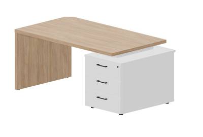 Стол для руководителя на опорной тумбе 3 ящика (правый) Norman NR160T3DOWBL