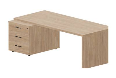 Стол для руководителя на опорной тумбе 3 ящика (левый) Norman NR200T3GOWOW