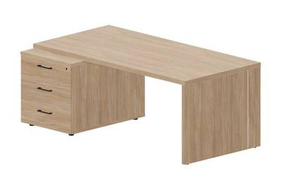 Стол для руководителя на опорной тумбе 3 ящика (левый) Norman NR180T3GOWOW