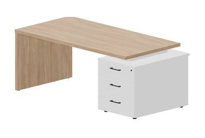 Стол для руководителя на опорной тумбе 3 ящика (правый) Norman NR180T3DOWBL