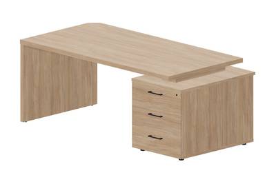 Стол для руководителя на опорной тумбе 3 ящика (правый) Norman NR180T3DOWOW