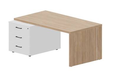Стол для руководителя на опорной тумбе 3 ящика (левый) Norman NR160T3GOWBL