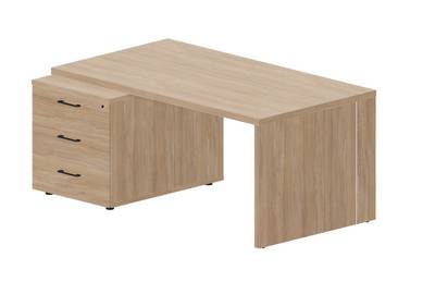 Стол для руководителя на опорной тумбе 3 ящика (левый) Norman NR160T3GOWOW
