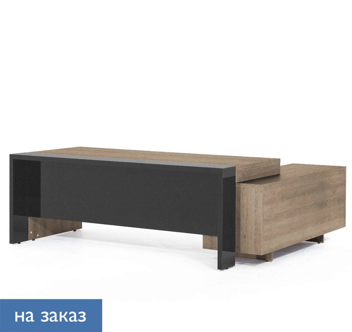 LAVA Стол на опорной тумбе 243 ГАВАНА/СЕРЫЙ ГЛЯНЕЦ
