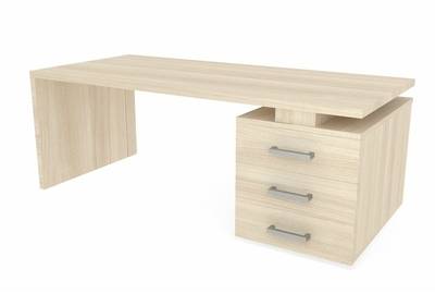 Стол на опорной тумбе 3 ящика (правый) Norman NR200T3D