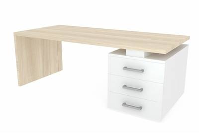 Стол на опорной тумбе 3 ящика (правый) Norman NR200T3D