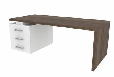 Стол на опорной тумбе 3 ящика (левый) Norman NR200T3G