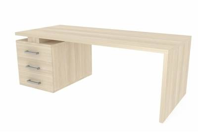 Стол на опорной тумбе 3 ящика (левый) Norman NR200T3G