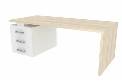 Стол на опорной тумбе 3 ящика (левый) Norman NR200T3G