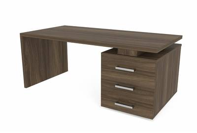 Стол на опорной тумбе 3 ящика (правый) Norman NR180T3D