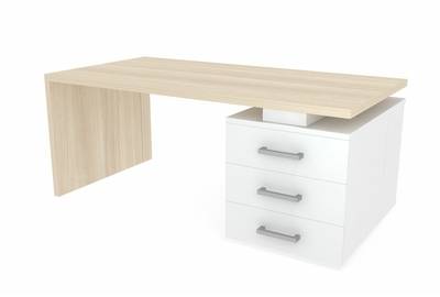 Стол на опорной тумбе 3 ящика (правый) Norman NR180T3D