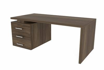 Стол на опорной тумбе 3 ящика (левый) Norman NR180T3G
