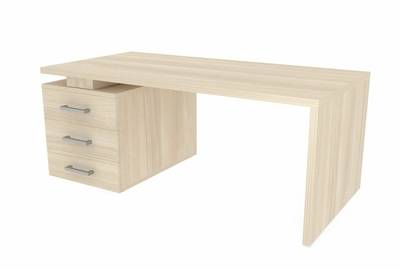 Стол на опорной тумбе 3 ящика (левый) Norman NR180T3G