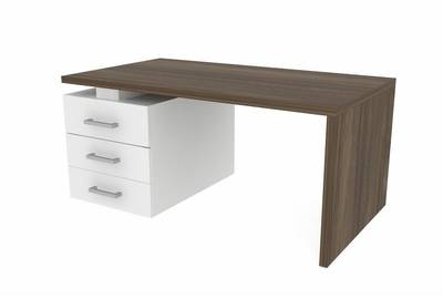 Стол на опорной тумбе 3 ящика (левый) Norman NR160T3G
