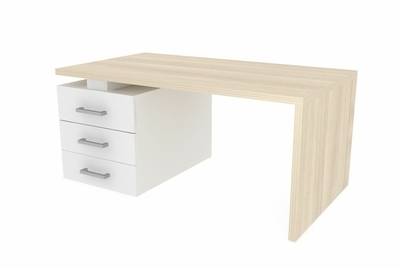 Стол на опорной тумбе 3 ящика (левый) Norman NR160T3G