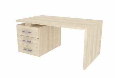Стол на опорной тумбе 3 ящика (левый) Norman NR160T3G