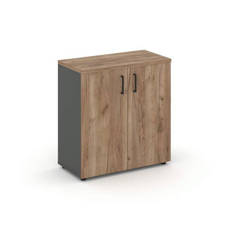 Style Project Шкаф низкий широкий SN.STS-301 Антрацит/Дуб Табак/Черный Ручки 796*400*833