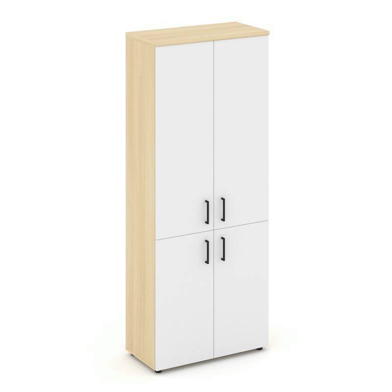 Style Project Шкаф высокий широкий SN.STS-104 Акация Лорка/Белый/Черный Ручки 796*400*1982