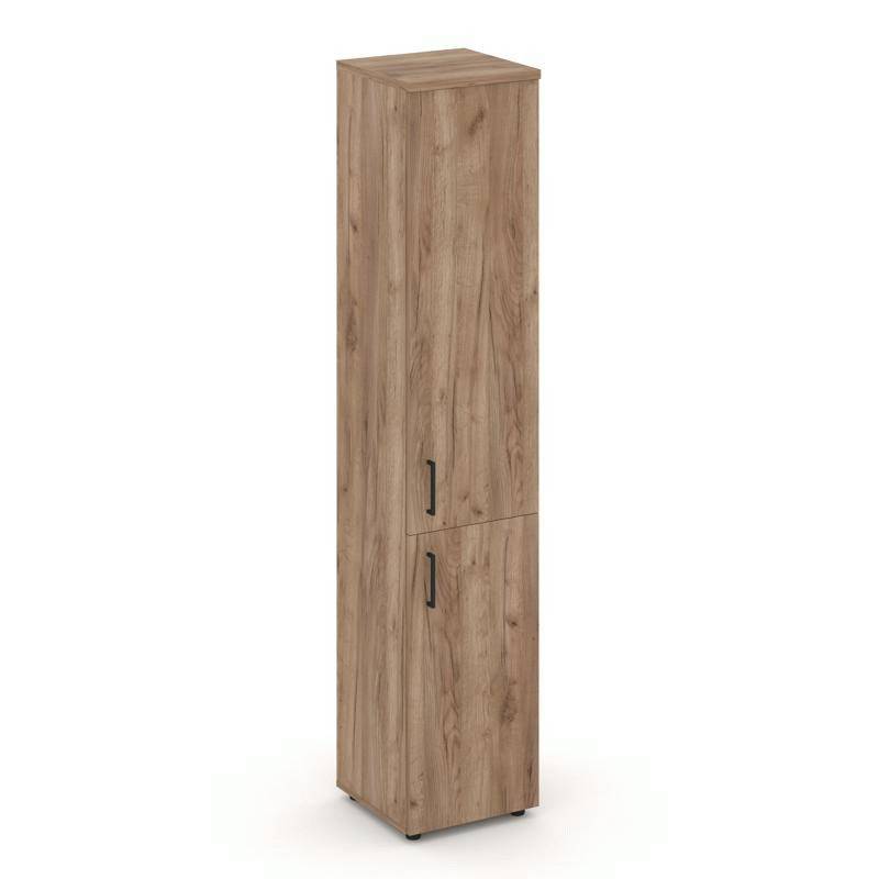 Style Project Шкаф высокий узкий SN.STU-104(R) Дуб Табак/Черный Ручки 400*400*1982