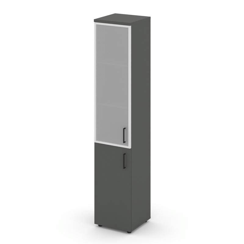 Style Project Шкаф высокий узкий SN.STU-103(L) Антрацит/Сатин/Черный Ручки 400*400*1982